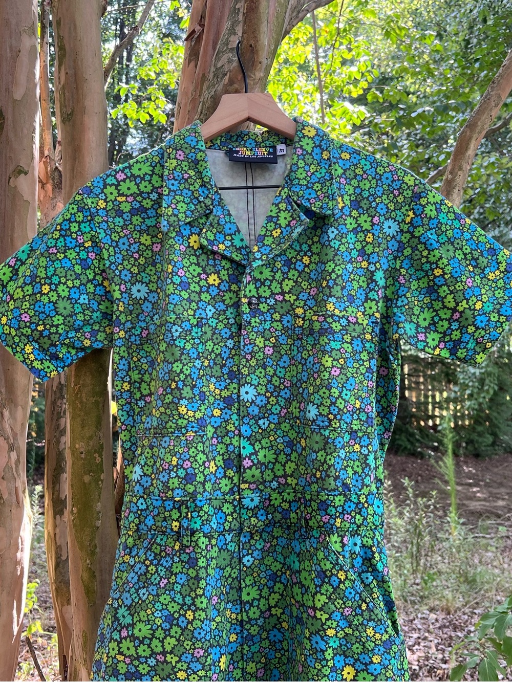 Big Bud Press Moss Blossom Short Sleeve Jumpsuit Size M - Picture 6 of 8